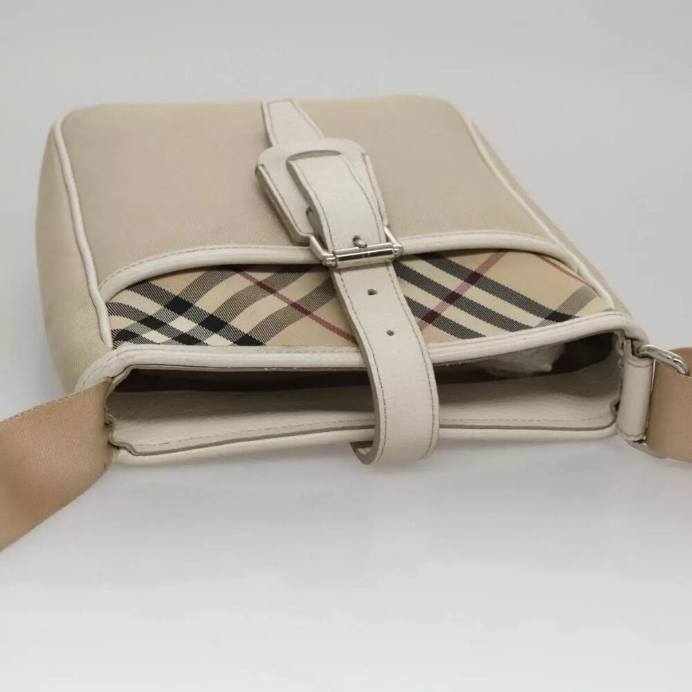BURBERRY Nova Check Shoulder Bag Canvas Beige Auth - Picture 6 of 16